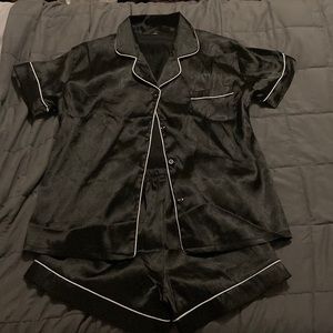 Black Satin PJs - NEVER WORN - says Large but feels like Medium